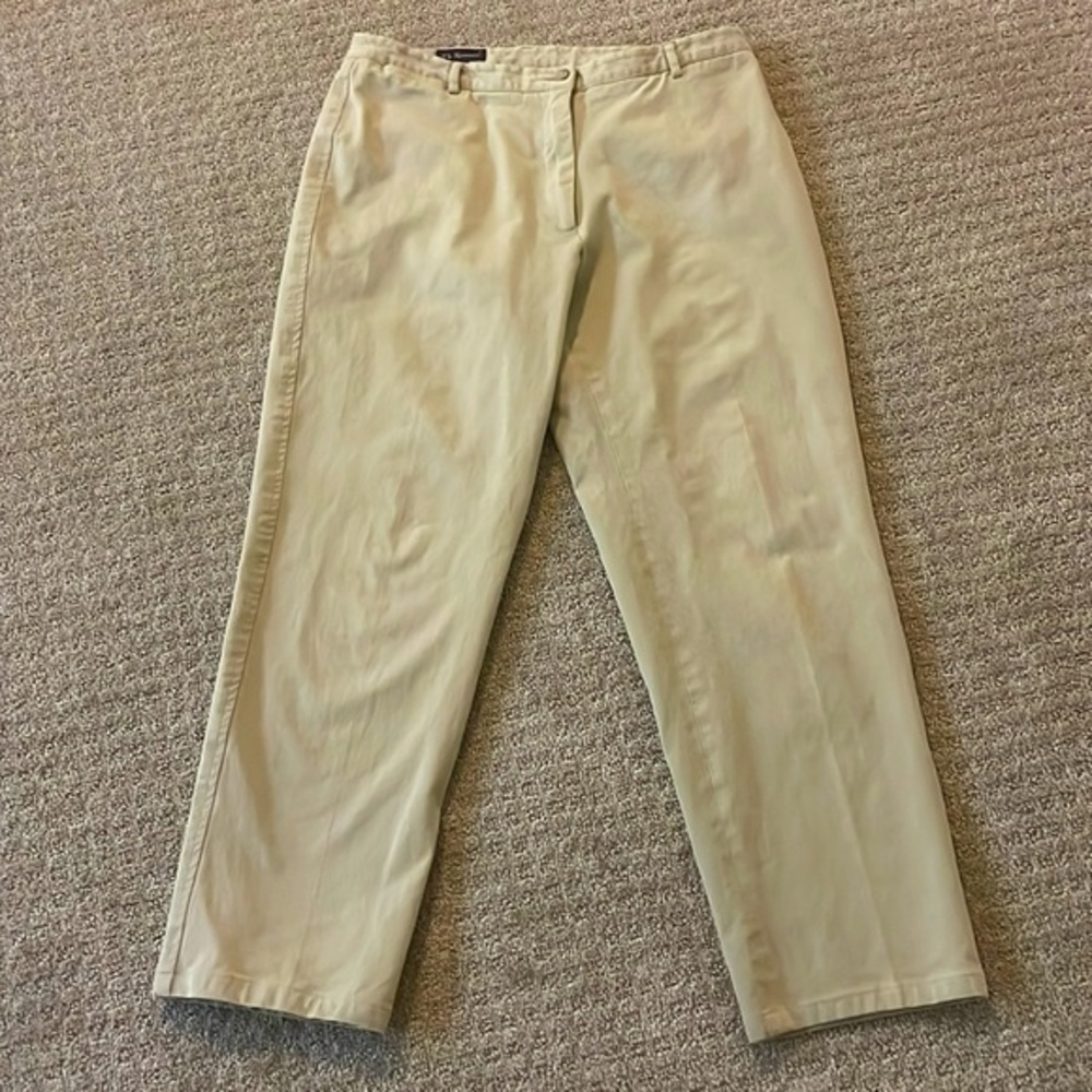 F. By Faconnable Flat Front Khaki Chino Pants